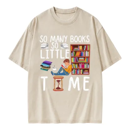 Pagewings So Many Books So Little Time Unisex Washed T-shirt
