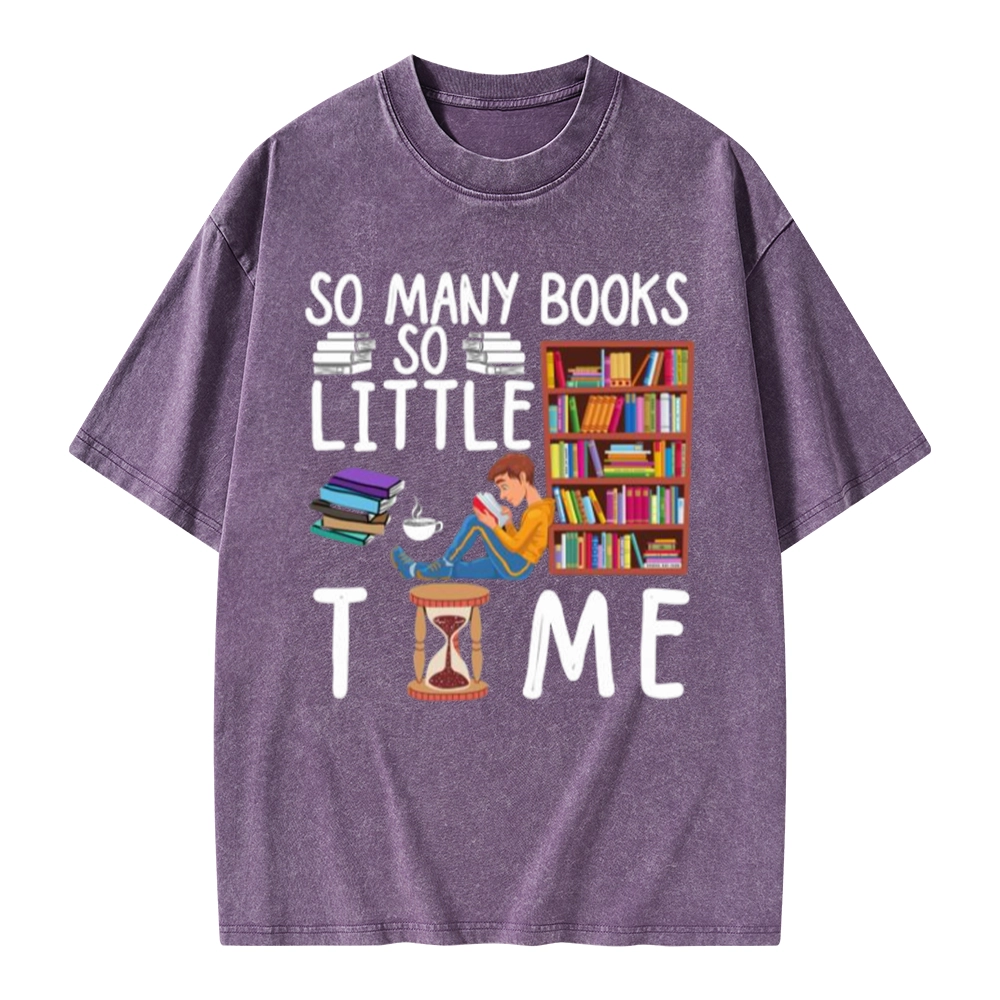 Pagewings So Many Books So Little Time Unisex Washed T-shirt