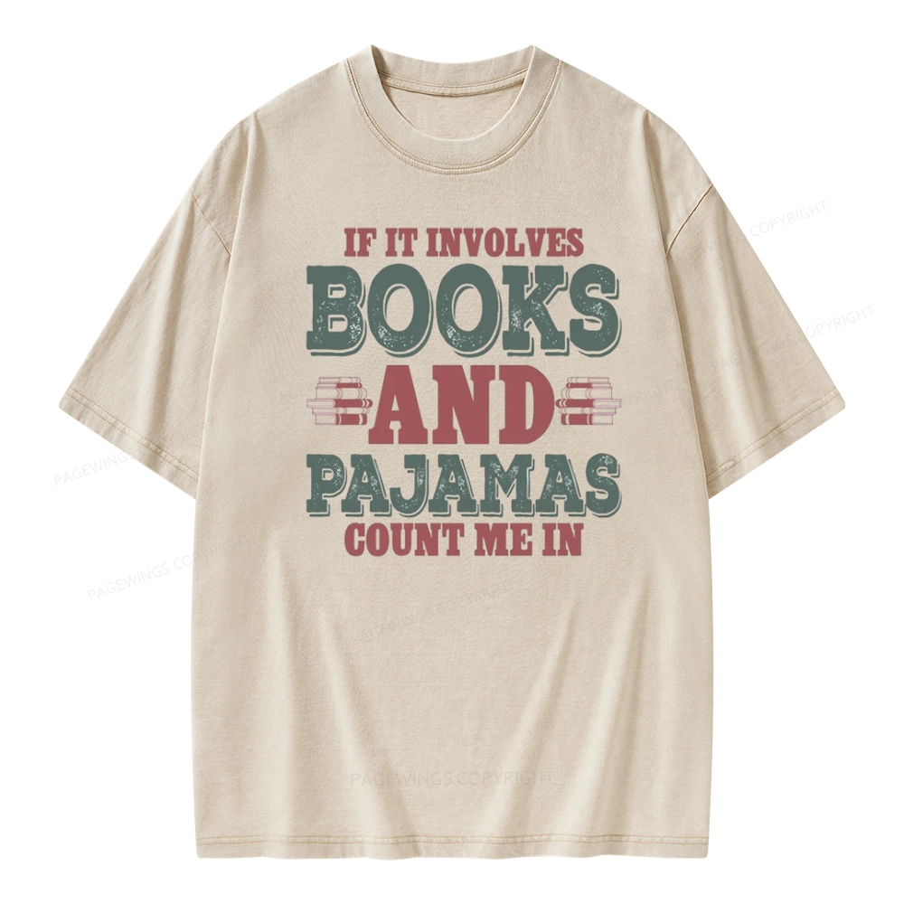 Pagewings Book And Pajamas Reading Lover Unisex Washed T-shirt