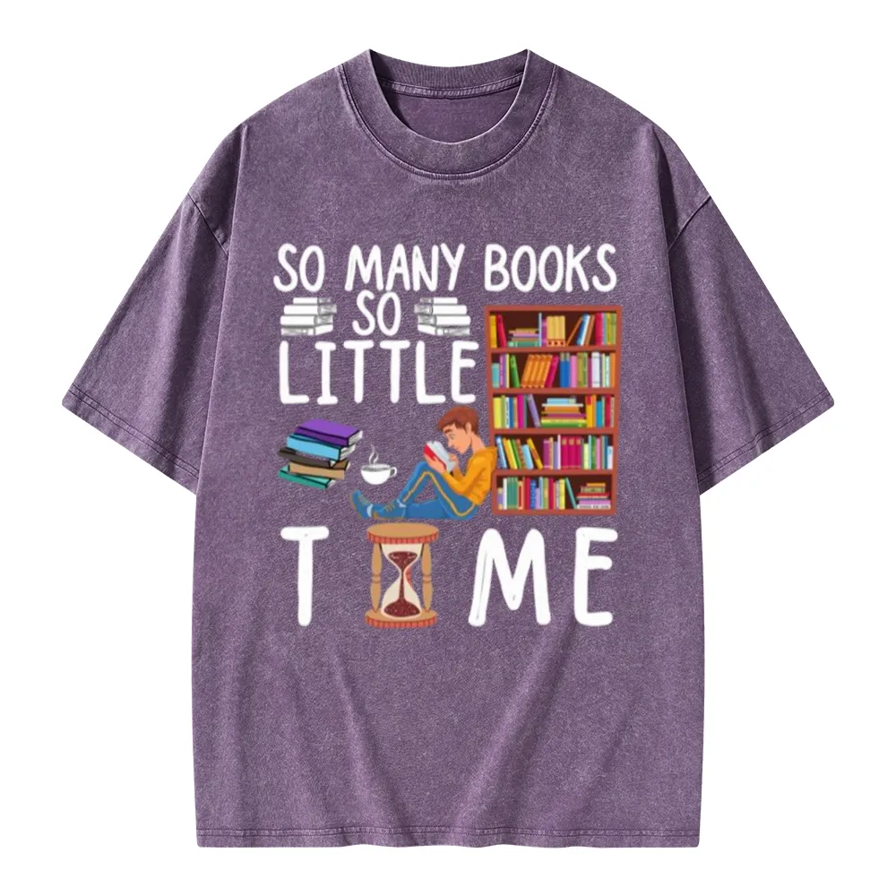 Pagewings So Many Books So Little Time Unisex Washed T-shirt