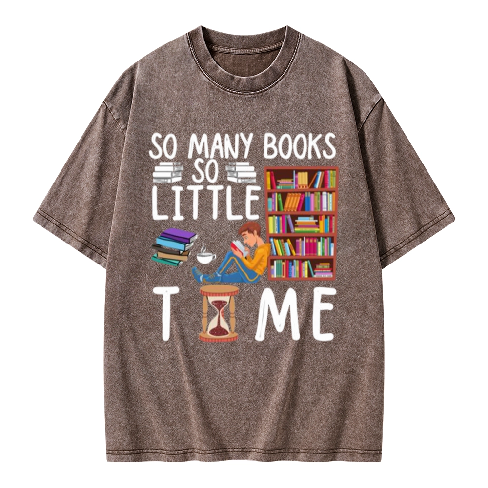 Pagewings So Many Books So Little Time Unisex Washed T-shirt