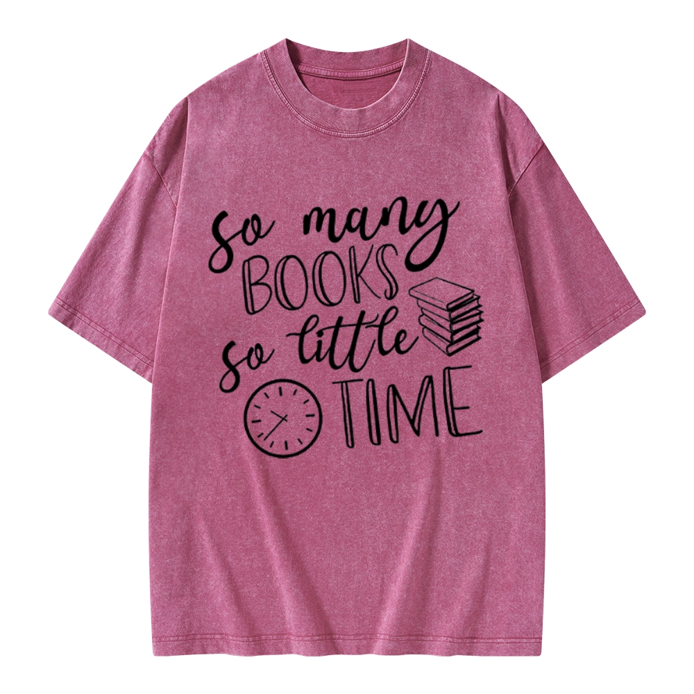 Pagewings So Many Books So Little Time Unisex Washed T-shirt