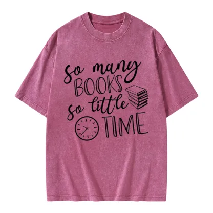 Pagewings So Many Books So Little Time Unisex Washed T-shirt