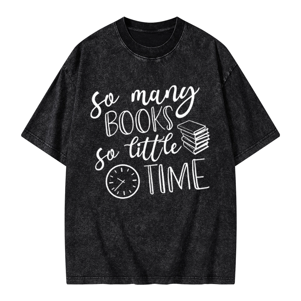 Pagewings So Many Books So Little Time Unisex Washed T-shirt