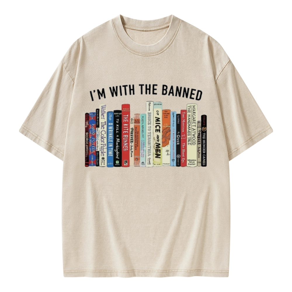Pagewings I'm With The Banned Reading Unisex Washed T-shirt