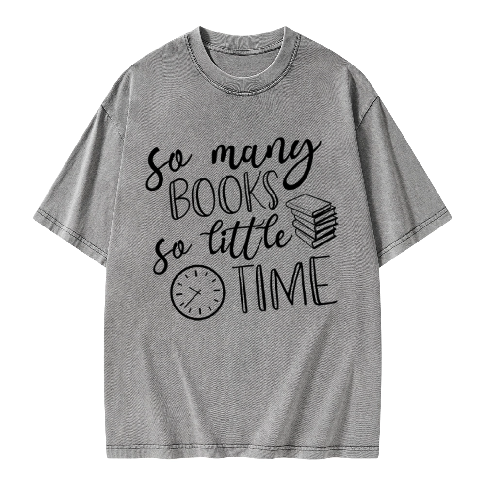 Pagewings So Many Books So Little Time Unisex Washed T-shirt