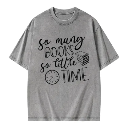 Pagewings So Many Books So Little Time Unisex Washed T-shirt