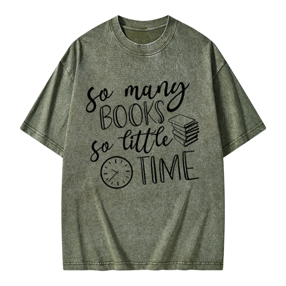 Pagewings So Many Books So Little Time Unisex Washed T-shirt