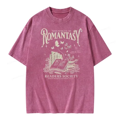 Pagewings Romantasy Bookworm Club Unisex Washed T-shirt