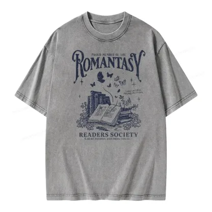Pagewings Romantasy Bookworm Club Unisex Washed T-shirt