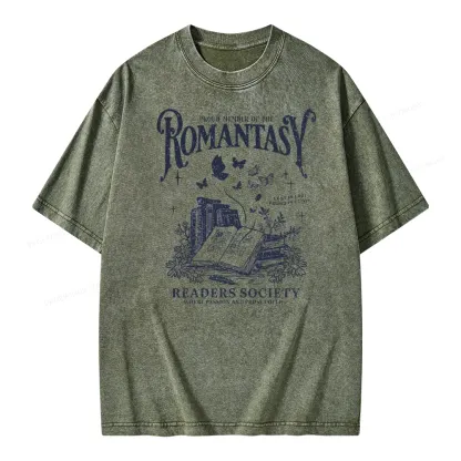 Pagewings Romantasy Bookworm Club Unisex Washed T-shirt