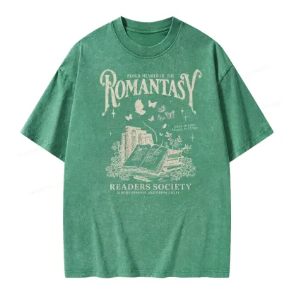 Pagewings Romantasy Bookworm Club Unisex Washed T-shirt