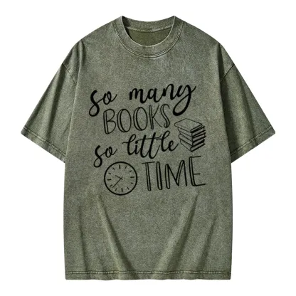 Pagewings So Many Books So Little Time Unisex Washed T-shirt