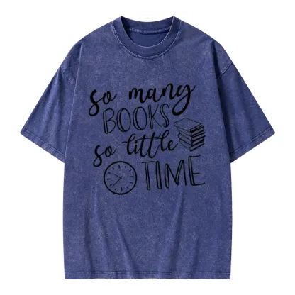 Pagewings So Many Books So Little Time Unisex Washed T-shirt
