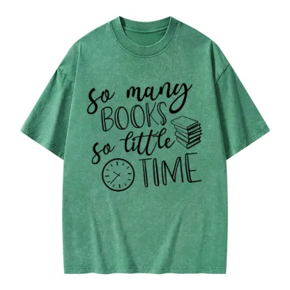 Pagewings So Many Books So Little Time Unisex Washed T-shirt
