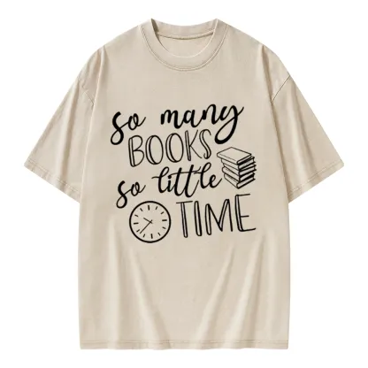 Pagewings So Many Books So Little Time Unisex Washed T-shirt