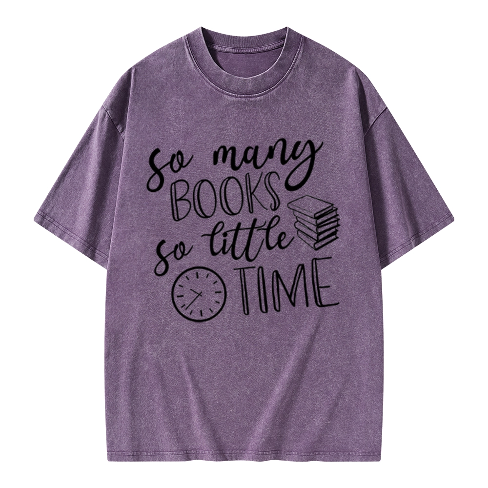 Pagewings So Many Books So Little Time Unisex Washed T-shirt