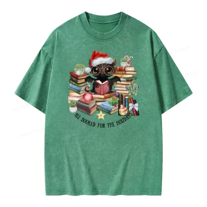 Pagewings Christmas Dragon Reader Unisex Washed T-shirt