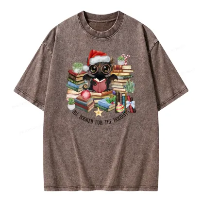 Pagewings Christmas Dragon Reader Unisex Washed T-shirt