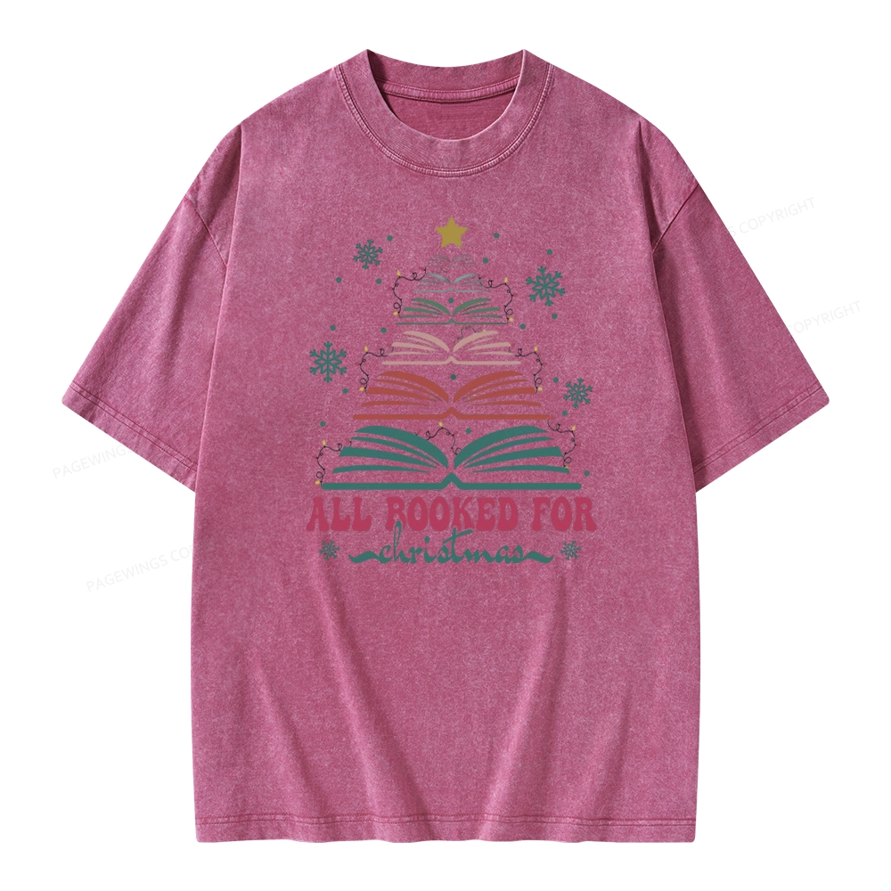 Pagewings All Booked For Christmas Unisex Washed T-shirt