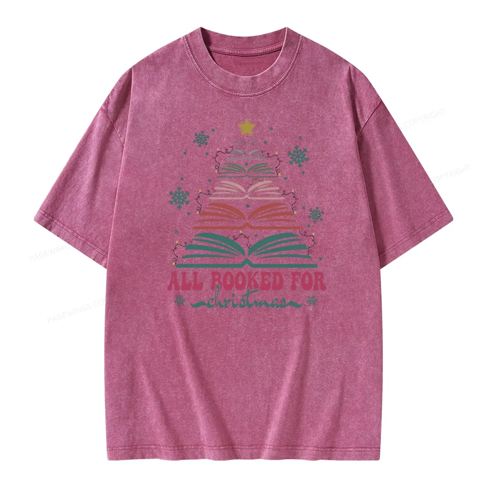 Pagewings All Booked For Christmas Unisex Washed T-shirt