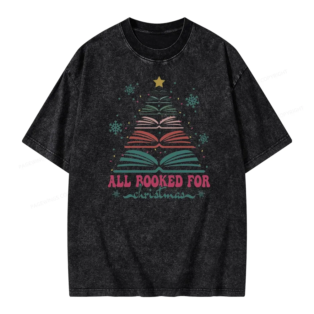Pagewings All Booked For Christmas Unisex Washed T-shirt