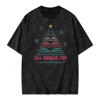 Pagewings All Booked For Christmas Unisex Washed T-shirt