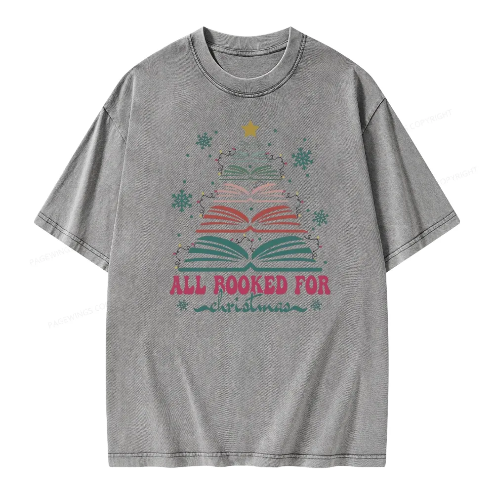 Pagewings All Booked For Christmas Unisex Washed T-shirt