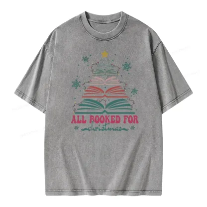 Pagewings All Booked For Christmas Unisex Washed T-shirt