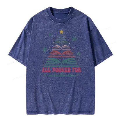 Pagewings All Booked For Christmas Unisex Washed T-shirt