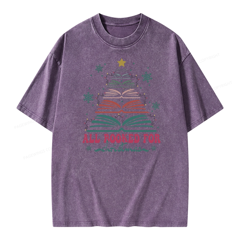 Pagewings All Booked For Christmas Unisex Washed T-shirt