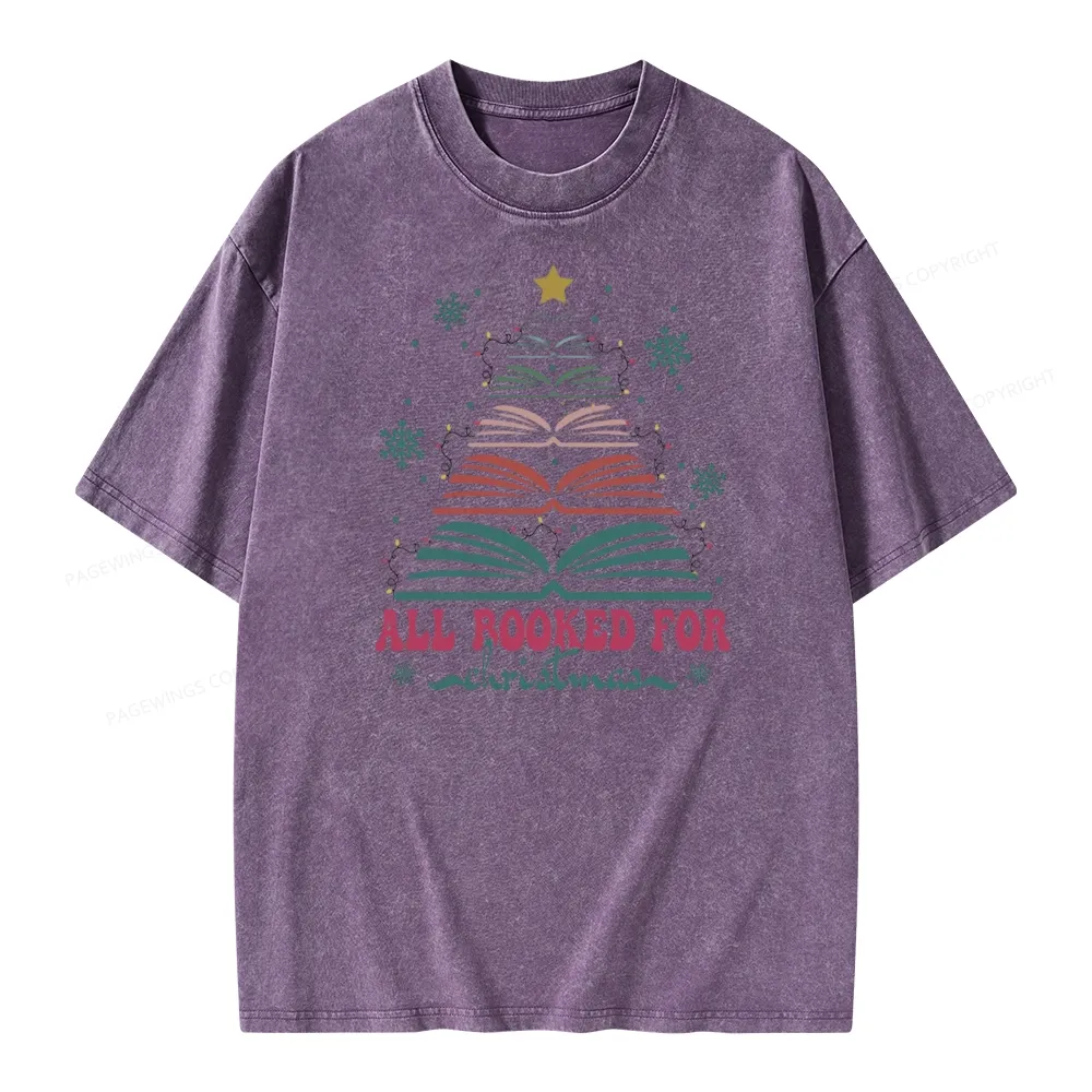 Pagewings All Booked For Christmas Unisex Washed T-shirt