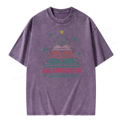 Pagewings All Booked For Christmas Unisex Washed T-shirt