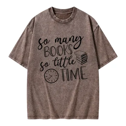 Pagewings So Many Books So Little Time Unisex Washed T-shirt