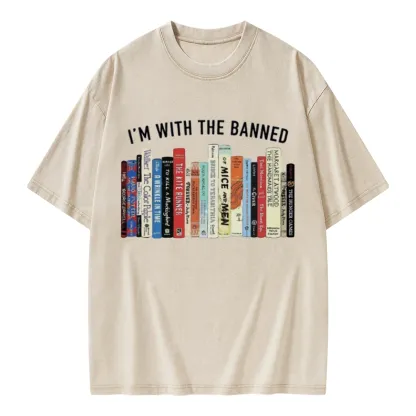 Pagewings I'm With The Banned Reading Unisex Washed T-shirt