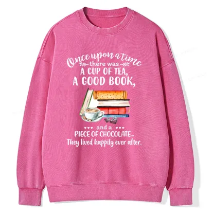 Pagewings Books And Chocolate Unisex Washed Sweatshirt