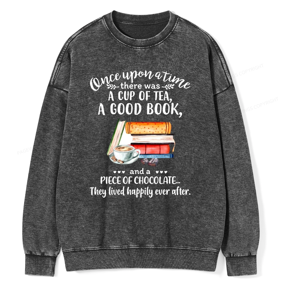 Pagewings Books And Chocolate Unisex Washed Sweatshirt