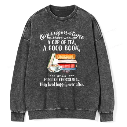 Pagewings Books And Chocolate Unisex Washed Sweatshirt