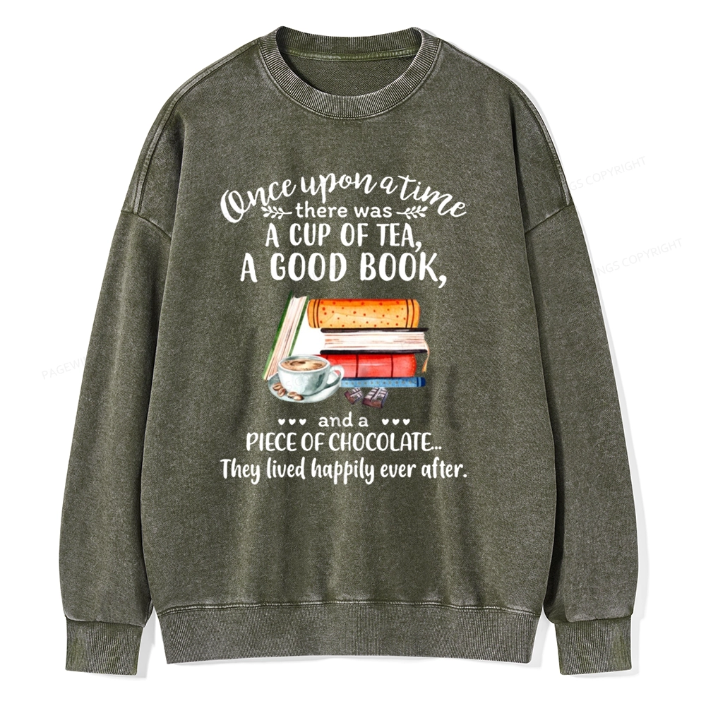 Pagewings Books And Chocolate Unisex Washed Sweatshirt