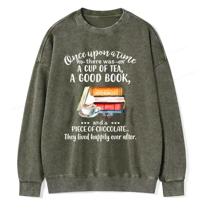 Pagewings Books And Chocolate Unisex Washed Sweatshirt