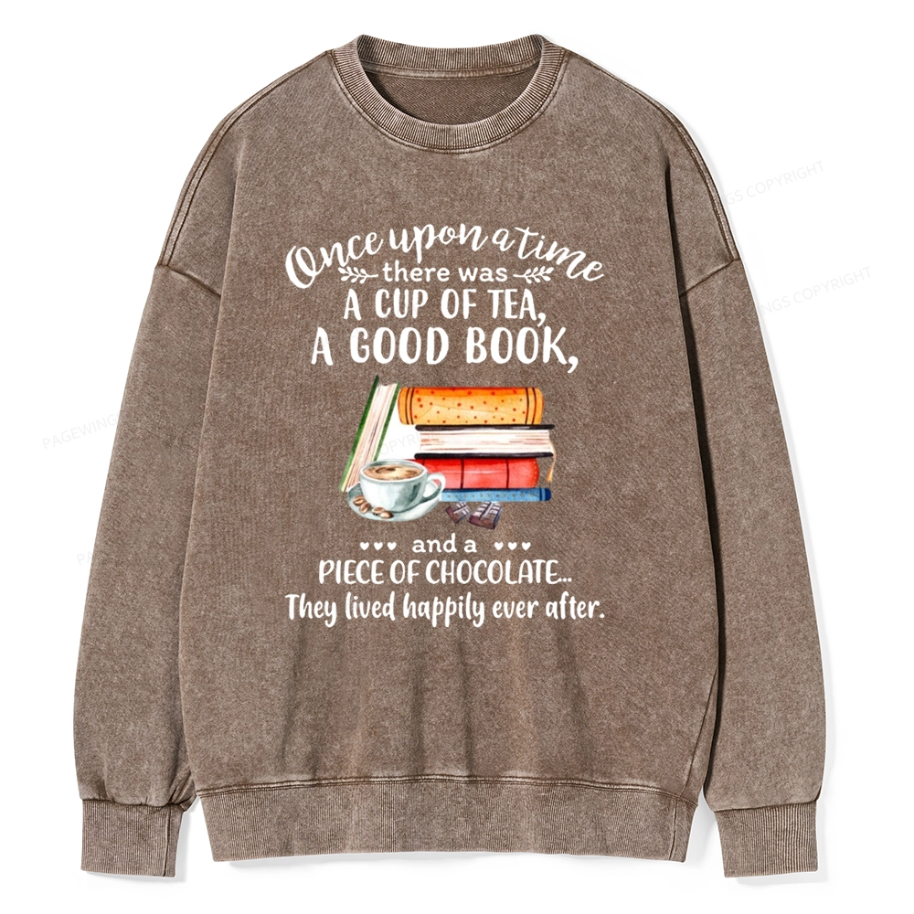 Pagewings Books And Chocolate Unisex Washed Sweatshirt