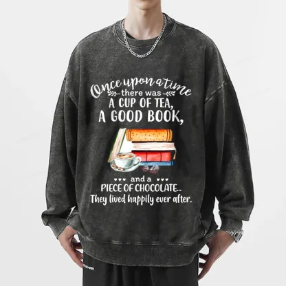 Pagewings Books And Chocolate Unisex Washed Sweatshirt