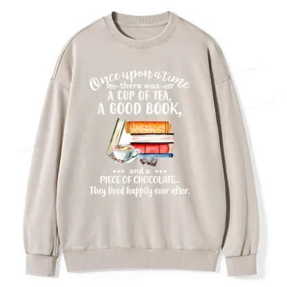 Pagewings Books And Chocolate Unisex Washed Sweatshirt