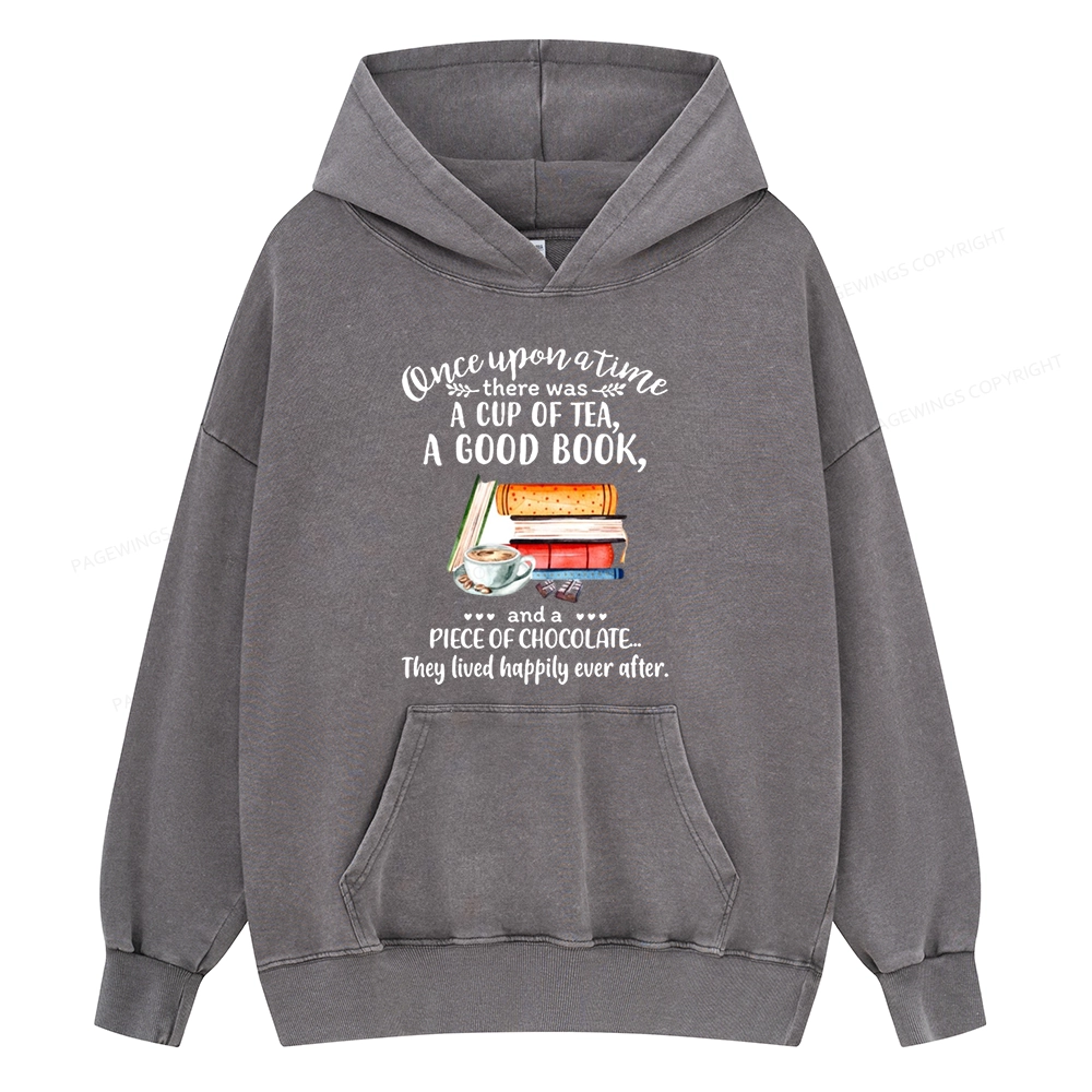 Pagewings Books And Chocolate Unisex Washed Hoodie