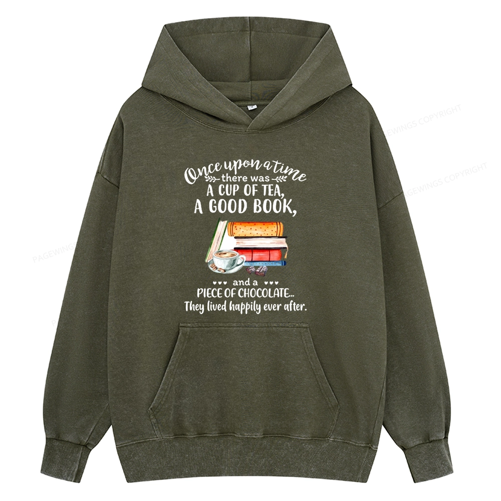 Pagewings Books And Chocolate Unisex Washed Hoodie