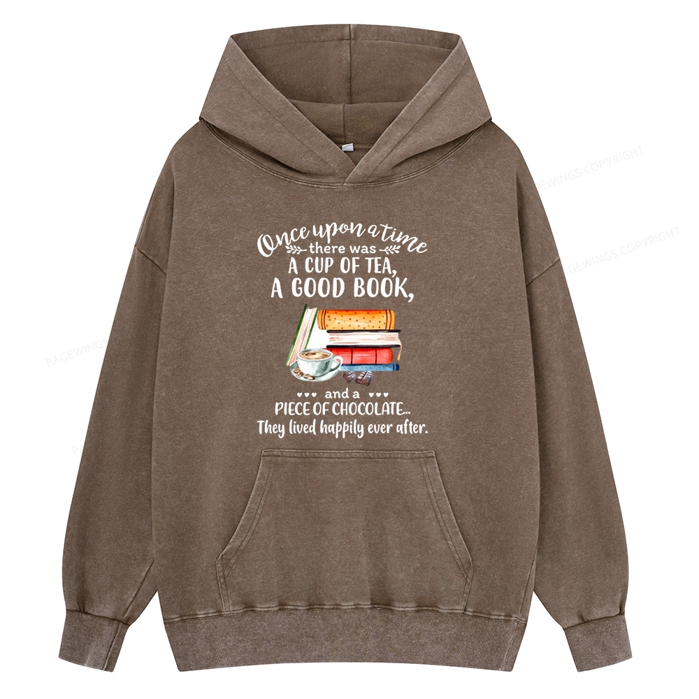 Pagewings Books And Chocolate Unisex Washed Hoodie