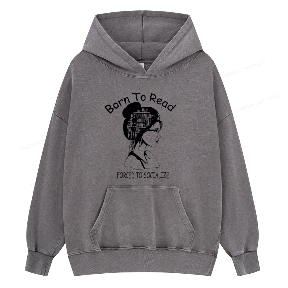 Pagewings Born To Read Unisex Washed Hoodie