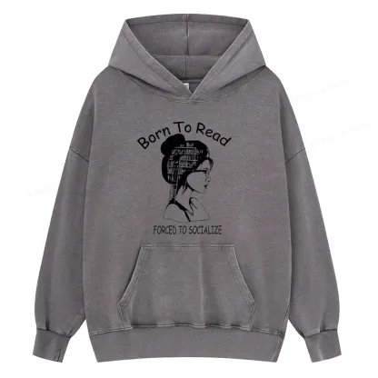 Pagewings Born To Read Unisex Washed Hoodie