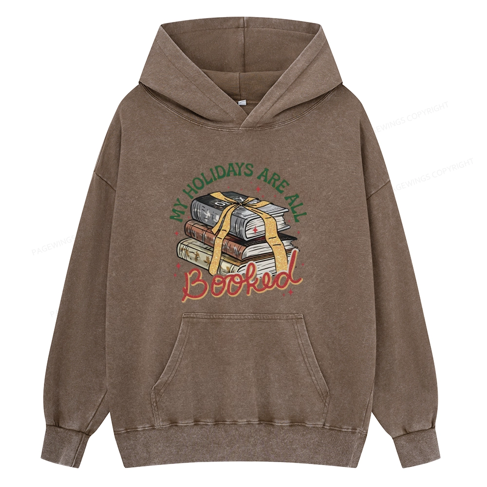 Pagewings My Holidays Are All Booked Unisex Washed Hoodie