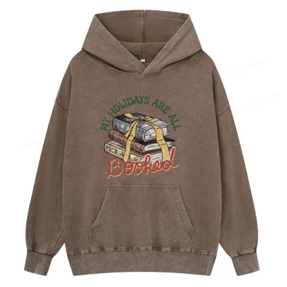 Pagewings My Holidays Are All Booked Unisex Washed Hoodie
